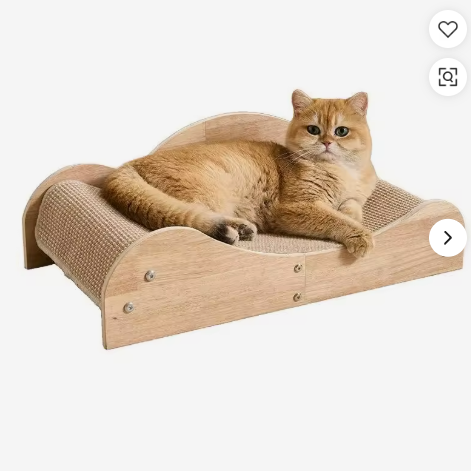 Wooden Cat Sofa Scratcher Bed with Sisal Pad