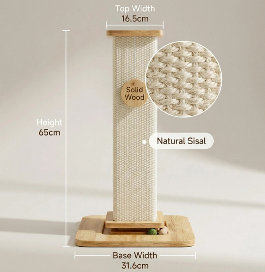 Tall Sisal Cat Scratcher with Wood Base